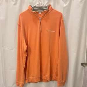 Peter Millar Men's Crown Comfort Orange 1/4 Zip - Medium